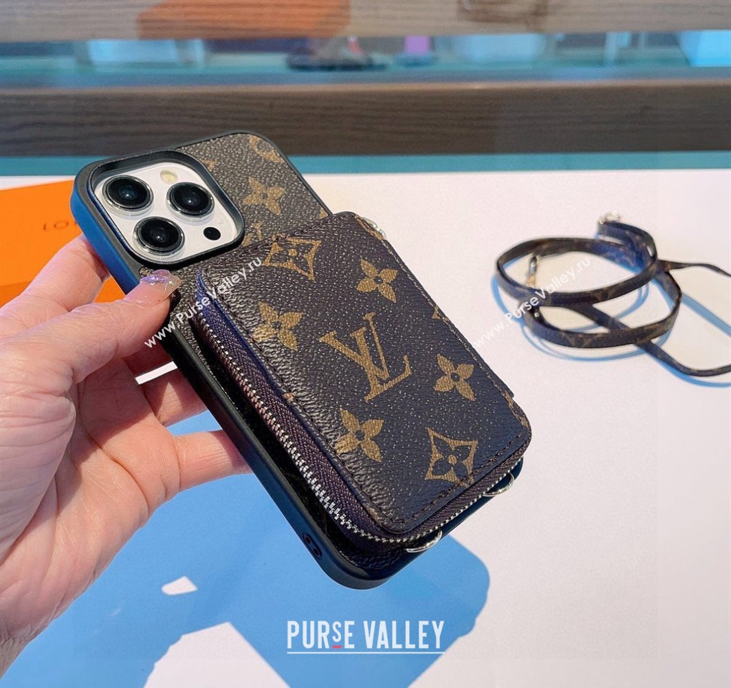 Louis Vuitton iPhone Case with Zip Pouch and Strap 2024 0727003 (A-240727005)