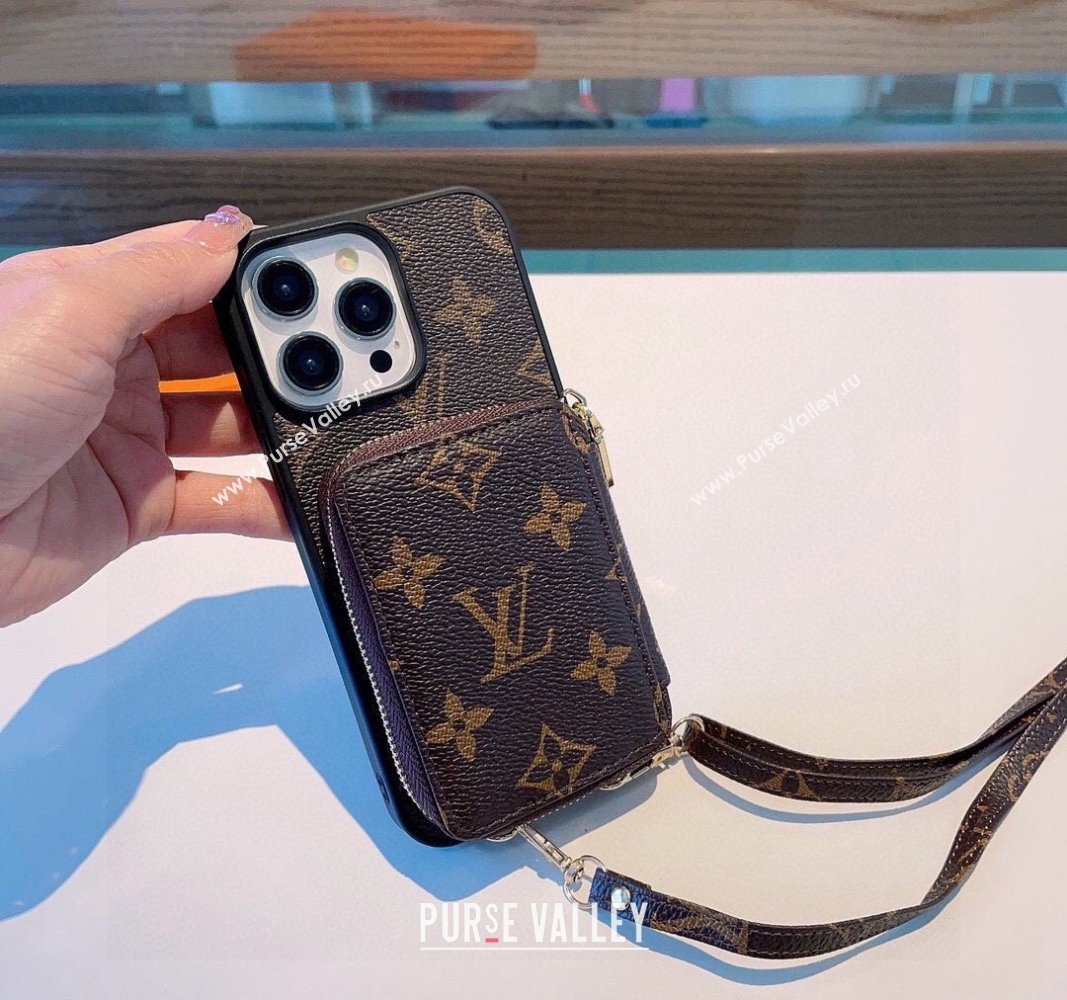 Louis Vuitton iPhone Case with Zip Pouch and Strap 2024 0727003 (A-240727005)