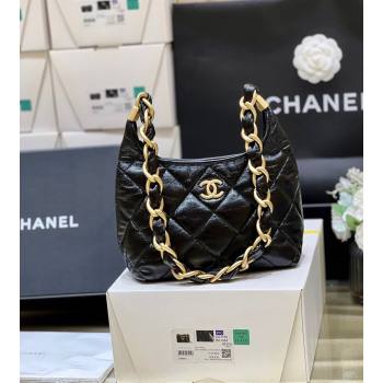 Chanel Shiny Lambskin Small Hobo bag AS4922 Black 2024 Top Quality (SHUNY-24091207)