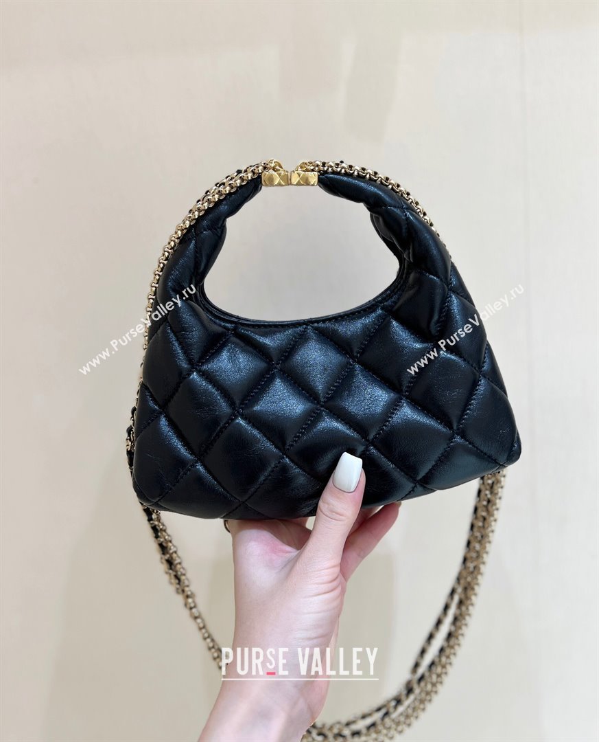 Chanel Lambskin Hobo Bag with Chains AS4966 Black 2024 Top Quality (SHUNY-24091216)