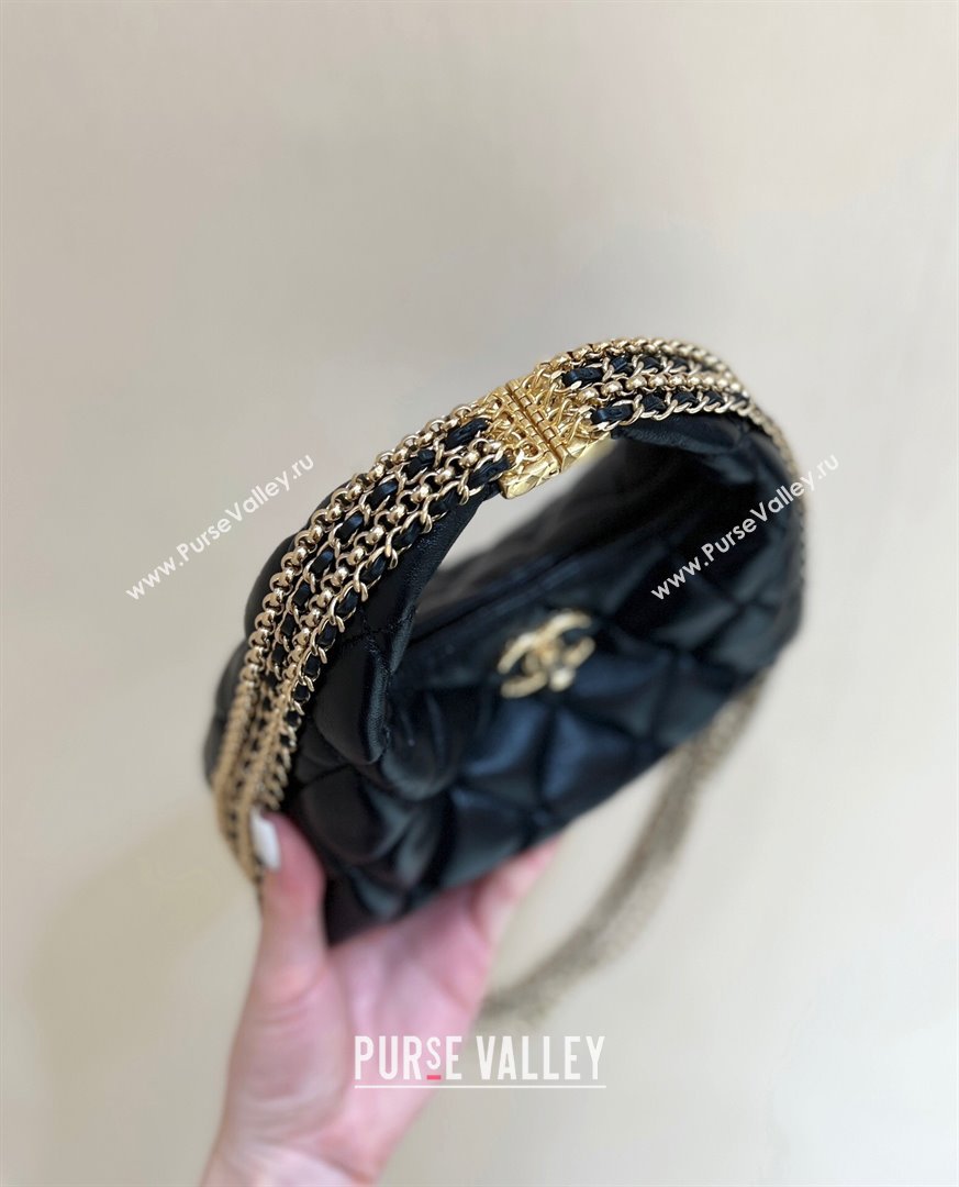 Chanel Lambskin Hobo Bag with Chains AS4966 Black 2024 Top Quality (SHUNY-24091216)