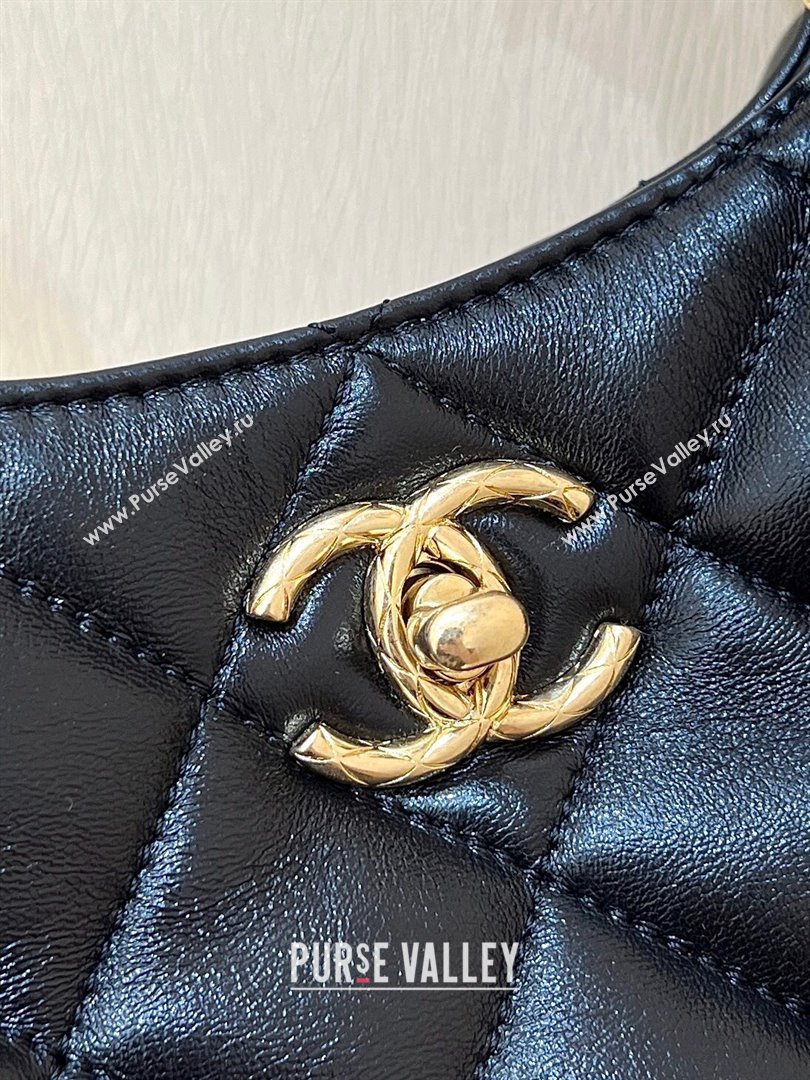 Chanel Lambskin Hobo Bag with Chains AS4966 Black 2024 Top Quality (SHUNY-24091216)