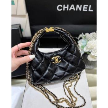 Chanel Lambskin Hobo Bag with Chains AS4966 Black 2024 Top Quality (SHUNY-24091216)