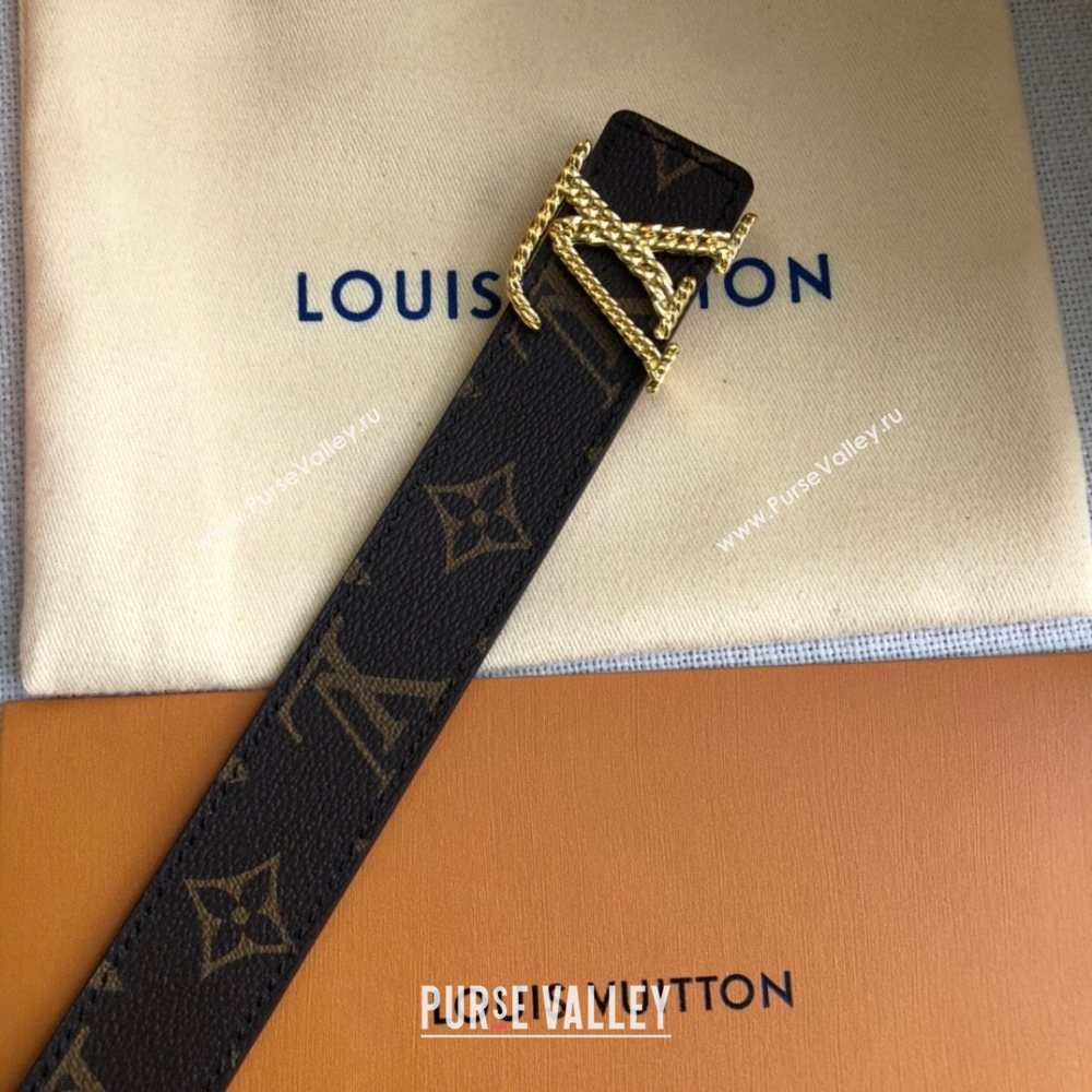 Louis Vuitton Monogram Canvas Belt 30mm with Chain LV Buckle 6 Colors 2020 (99-20122436)