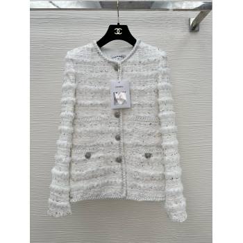 Chanel Tweed Jacket CH022312 White 2024 (Q-24022312)