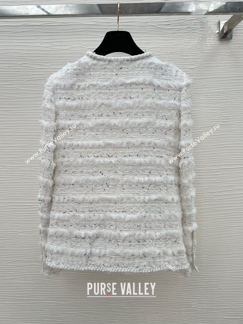 Chanel Tweed Jacket CH022312 White 2024 (Q-24022312)