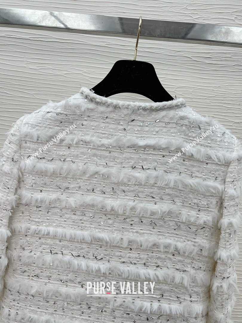 Chanel Tweed Jacket CH022312 White 2024 (Q-24022312)