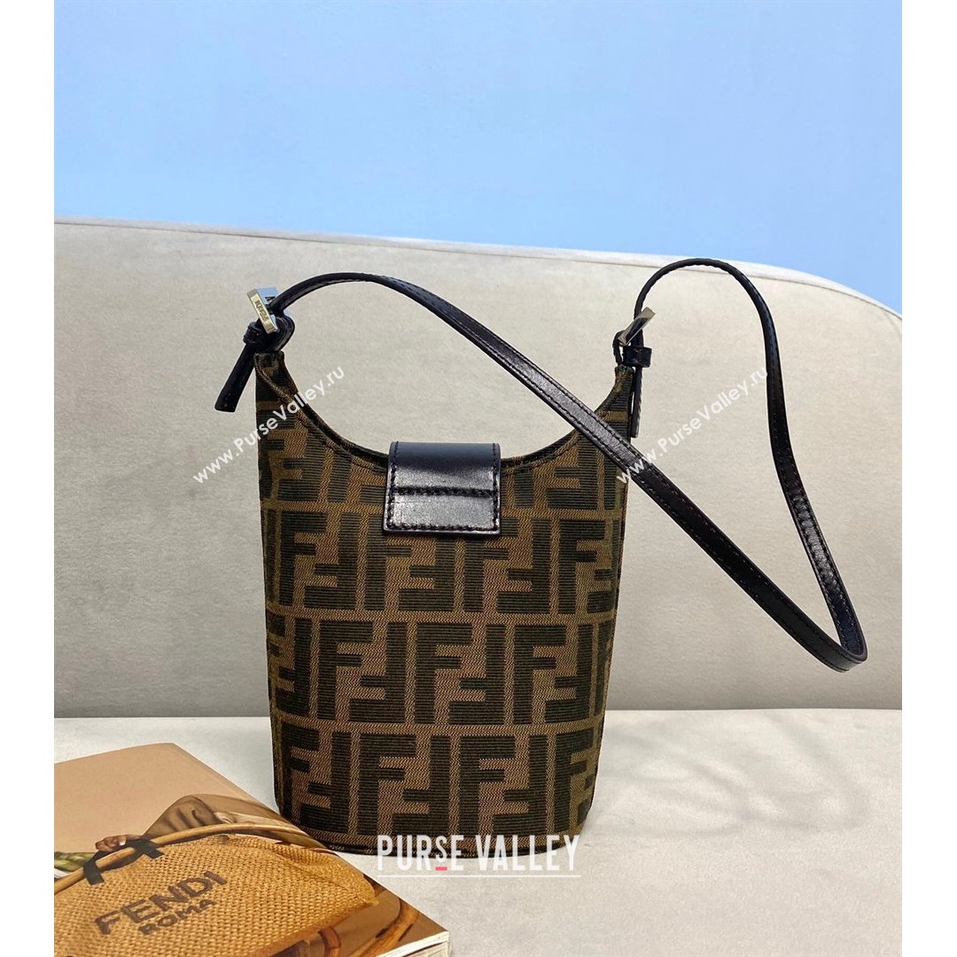 Fendi Vintage FF Canvas Hobo Mini Bag 8322 Brown 2021 (CL-21090642)