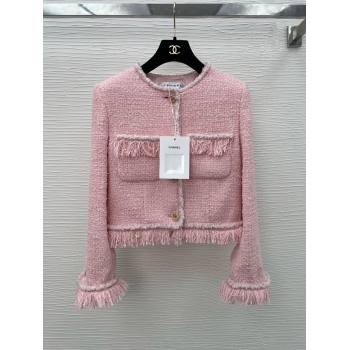 Chanel Tweed Jacket CH022313 Pink 2024 (Q-24022313)