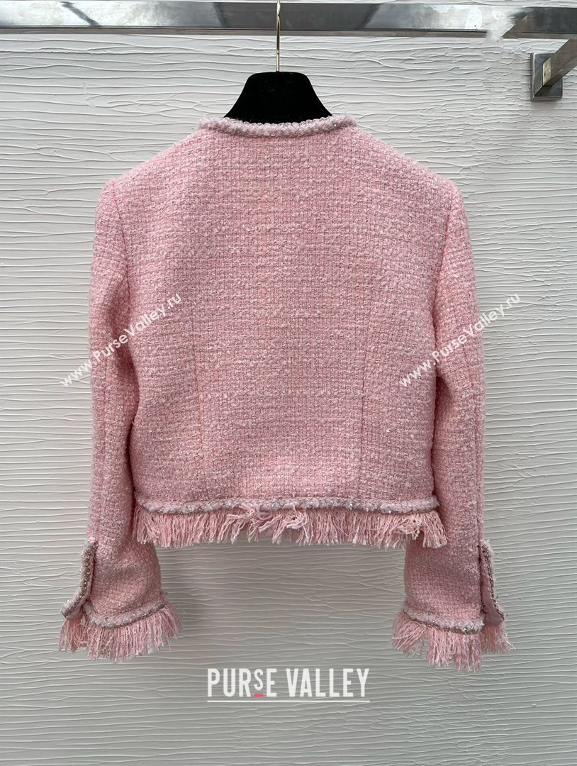 Chanel Tweed Jacket CH022313 Pink 2024 (Q-24022313)