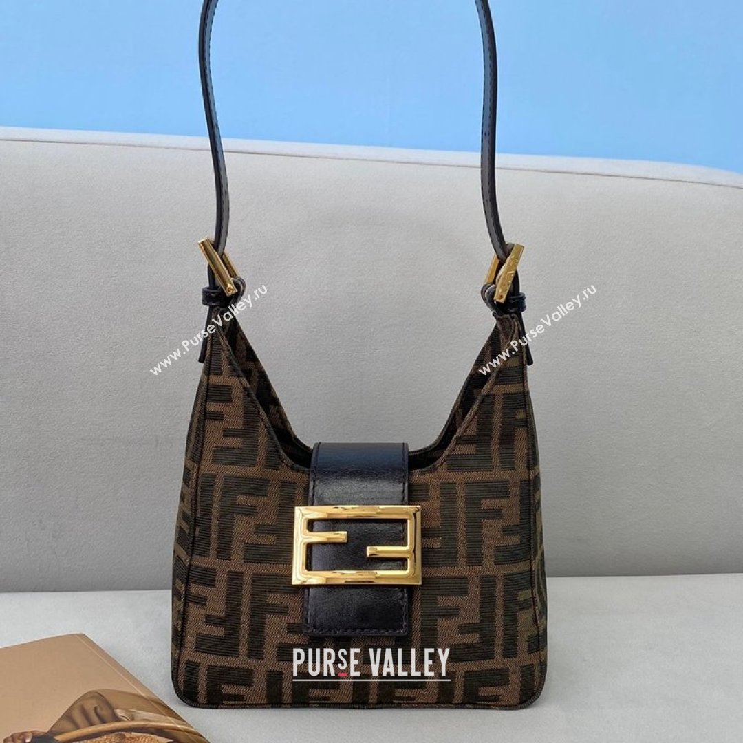 Fendi Vintage FF Canvas Hobo Mini Bag 8317 Brown 2021 (CL-21090643)