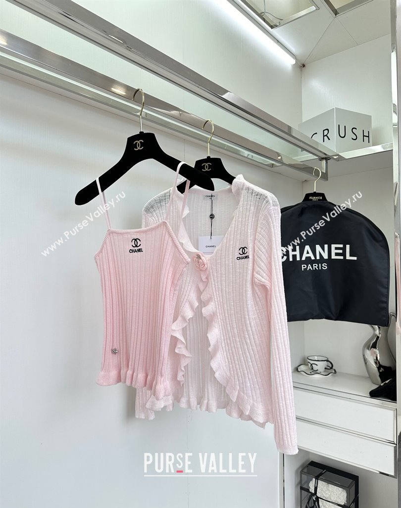 Chanel Knit Vest and Cardigan CH6501 Pink 2024 (Q-24060501)