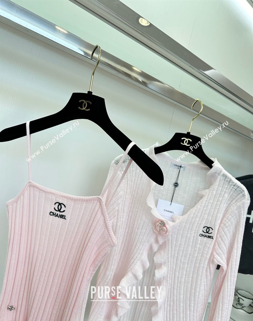 Chanel Knit Vest and Cardigan CH6501 Pink 2024 (Q-24060501)