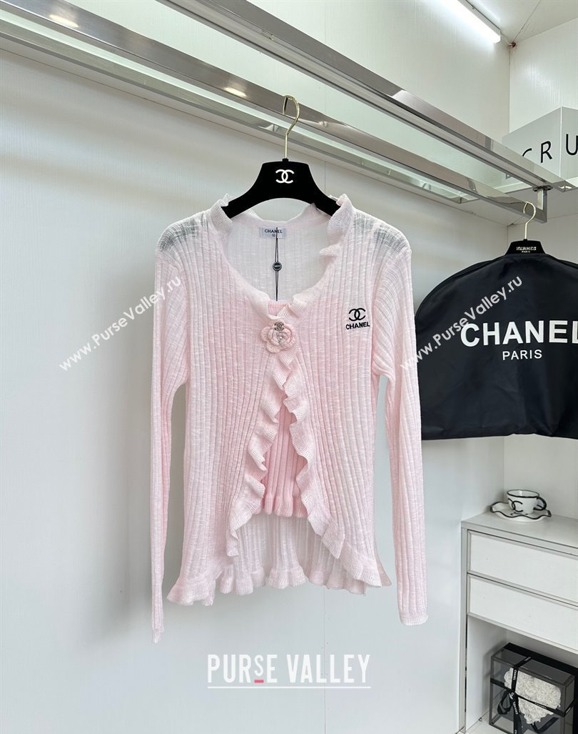 Chanel Knit Vest and Cardigan CH6501 Pink 2024 (Q-24060501)