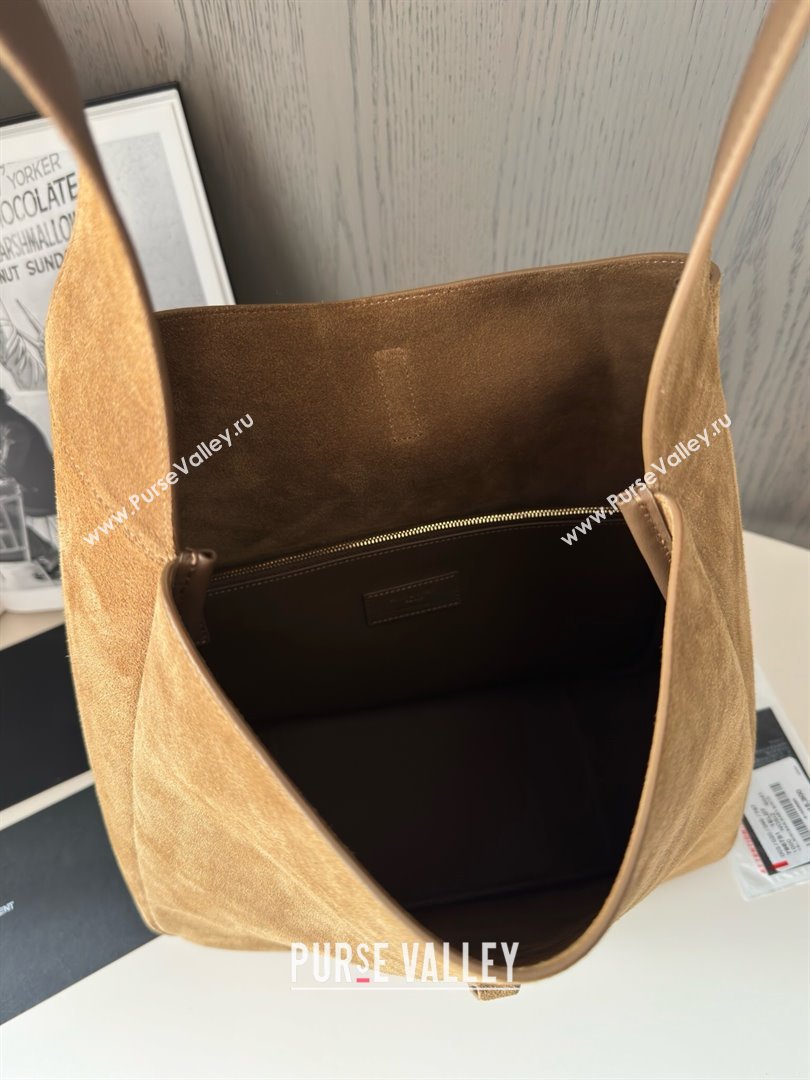 Saint Laurent LE 5 À 7 Supple Large Bucket Bag in Suede 753837 Brown Top Quality (HONGS-25010808)