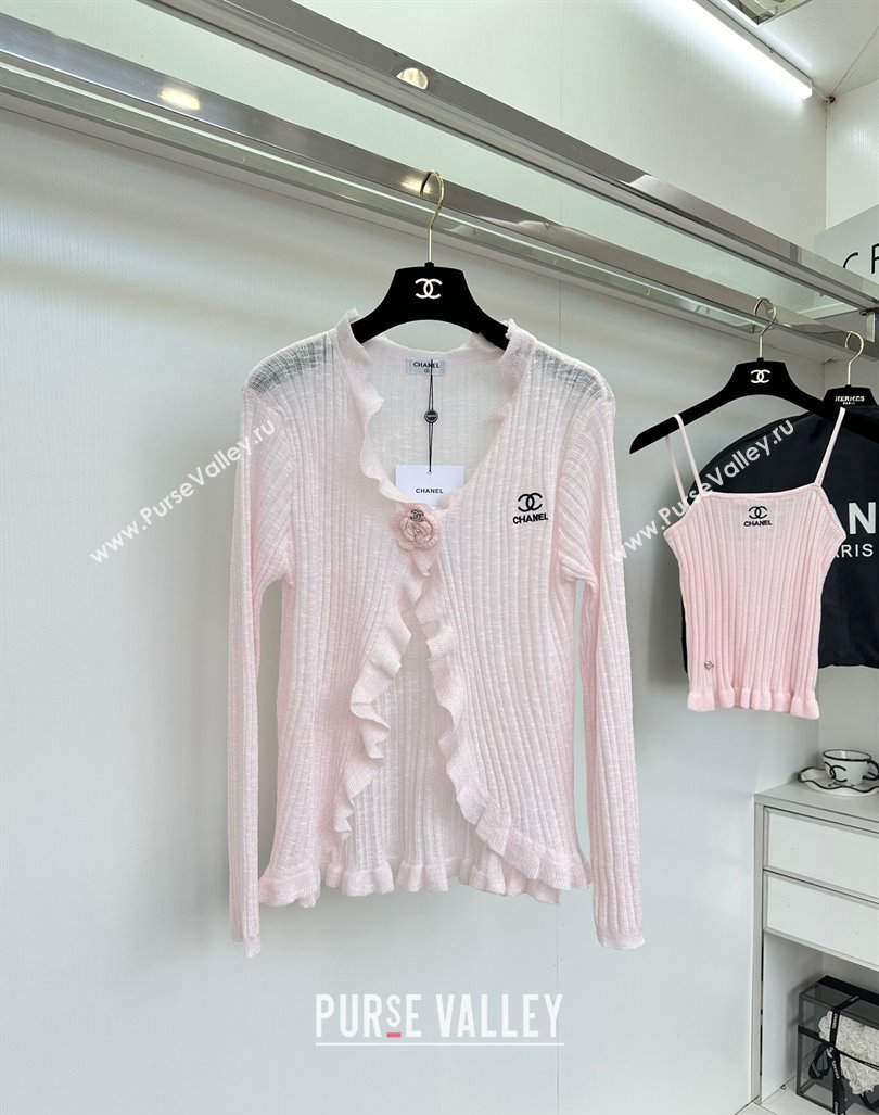 Chanel Knit Vest and Cardigan CH6501 Pink 2024 (Q-24060501)