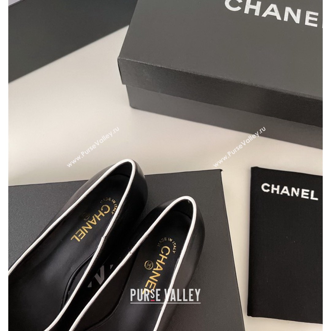 Chanel Lambskin Chain Pointed Toe Ballerinas Black 2021 (MD-21081239)