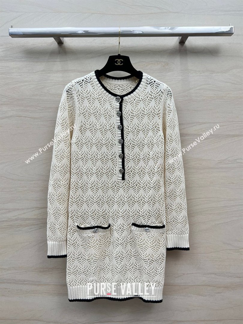 Chanel Wool Dress CH022316 White 2024 (Q-24022316)