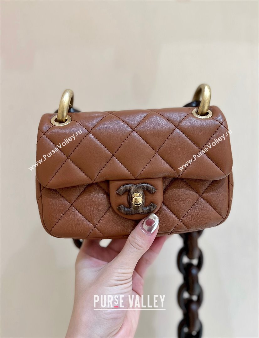 Chanel Lambskin Mini Flap Bag AS4165 Brown 2024 Top Quality (SHUNY-24091217)