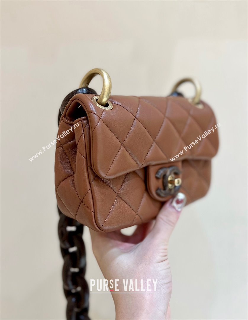 Chanel Lambskin Mini Flap Bag AS4165 Brown 2024 Top Quality (SHUNY-24091217)