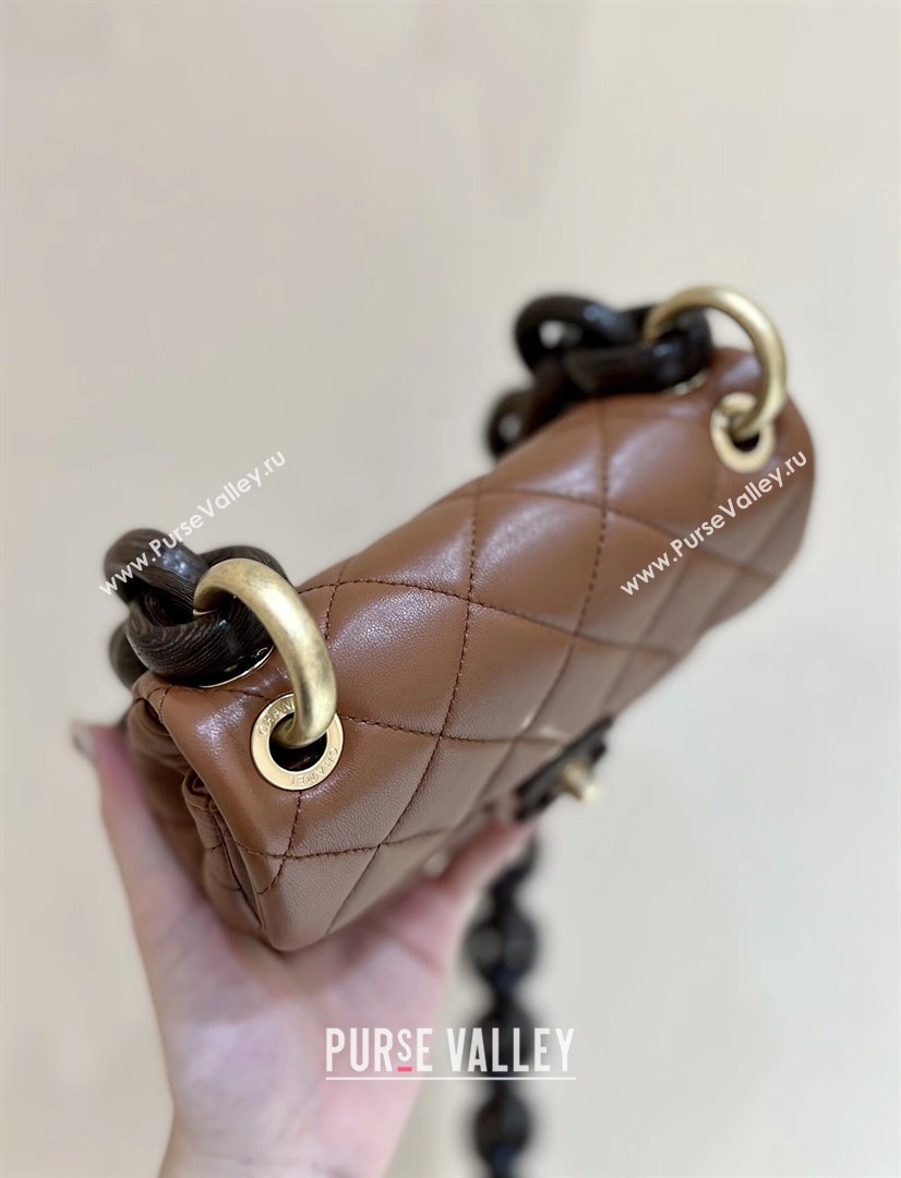 Chanel Lambskin Mini Flap Bag AS4165 Brown 2024 Top Quality (SHUNY-24091217)