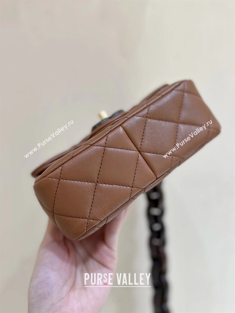 Chanel Lambskin Mini Flap Bag AS4165 Brown 2024 Top Quality (SHUNY-24091217)