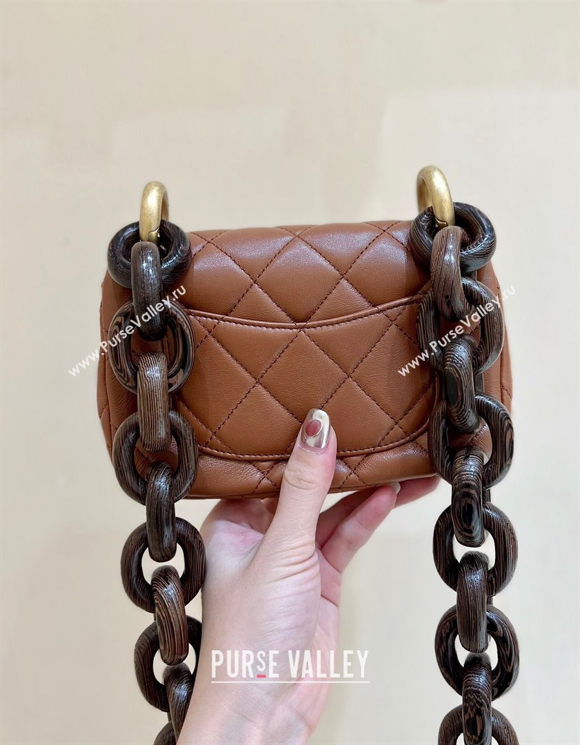 Chanel Lambskin Mini Flap Bag AS4165 Brown 2024 Top Quality (SHUNY-24091217)