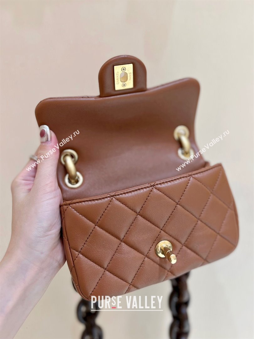 Chanel Lambskin Mini Flap Bag AS4165 Brown 2024 Top Quality (SHUNY-24091217)