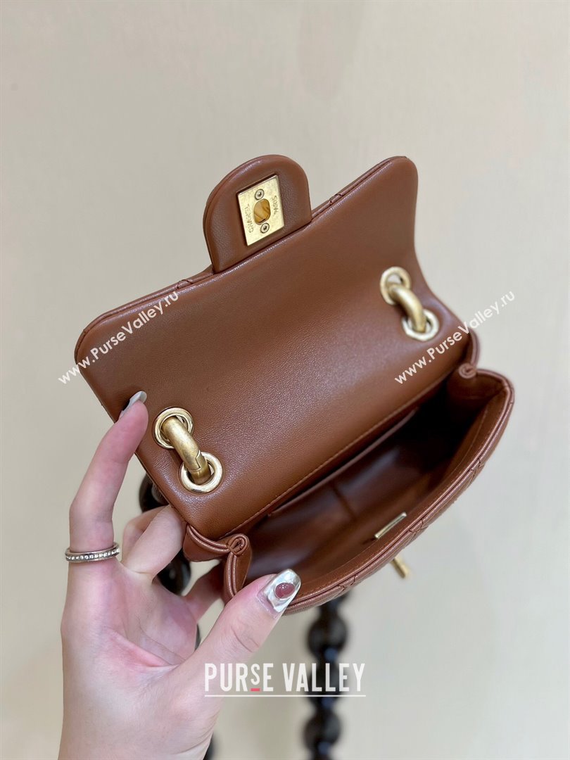 Chanel Lambskin Mini Flap Bag AS4165 Brown 2024 Top Quality (SHUNY-24091217)