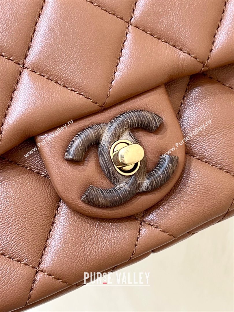 Chanel Lambskin Mini Flap Bag AS4165 Brown 2024 Top Quality (SHUNY-24091217)