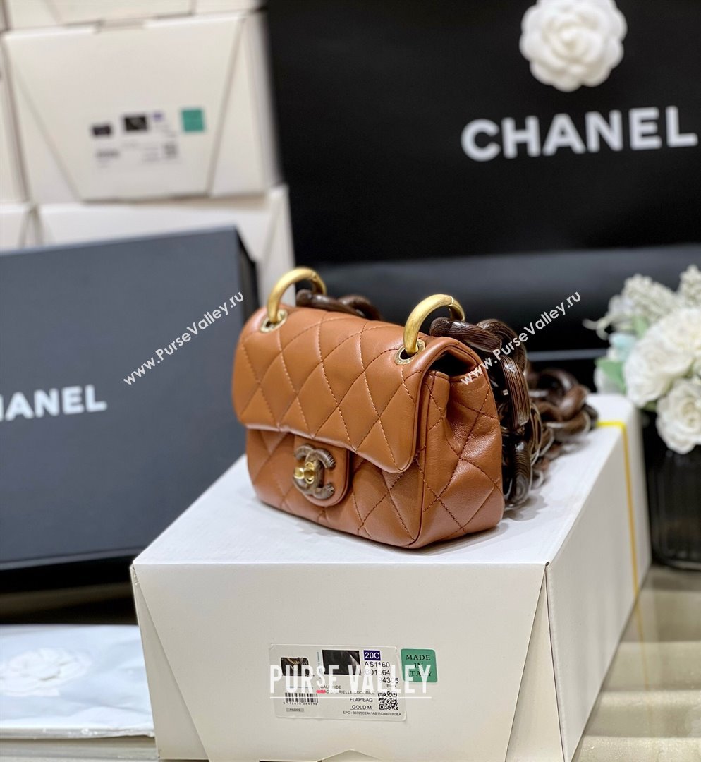 Chanel Lambskin Mini Flap Bag AS4165 Brown 2024 Top Quality (SHUNY-24091217)