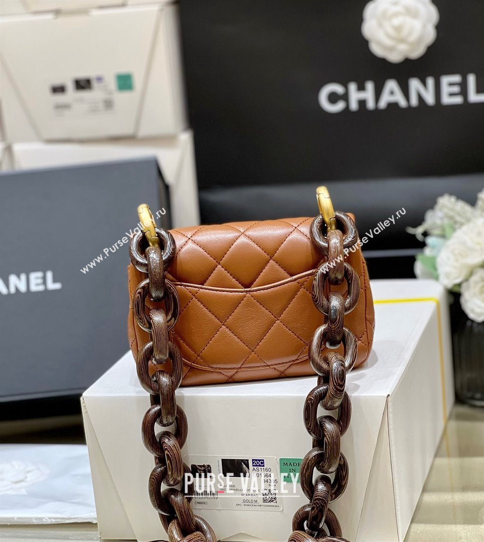 Chanel Lambskin Mini Flap Bag AS4165 Brown 2024 Top Quality (SHUNY-24091217)