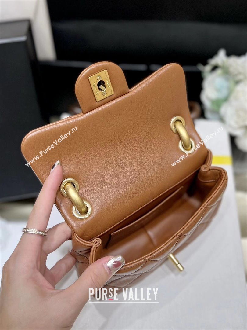 Chanel Lambskin Mini Flap Bag AS4165 Brown 2024 Top Quality (SHUNY-24091217)