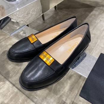 Chanel Calfskin Loafers with Logo Metal Black 2020 (MD-20111230)