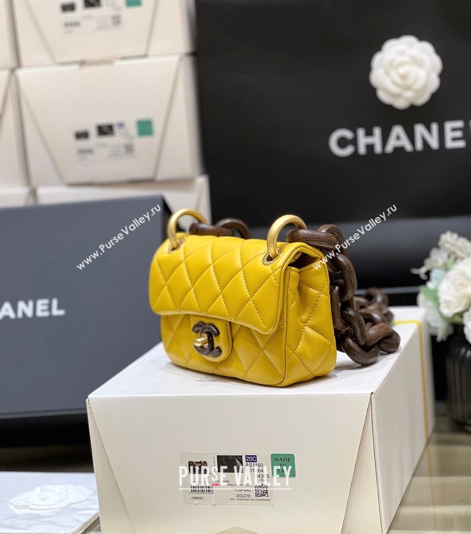 Chanel Lambskin Mini Flap Bag AS4165 Yellow 2024 Top Quality (SHUNY-24091218)