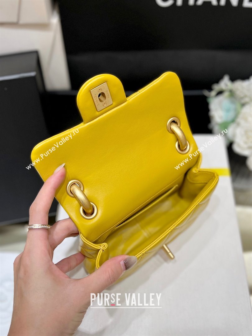 Chanel Lambskin Mini Flap Bag AS4165 Yellow 2024 Top Quality (SHUNY-24091218)