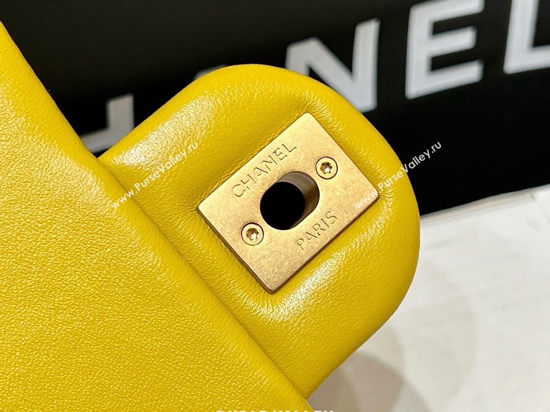 Chanel Lambskin Mini Flap Bag AS4165 Yellow 2024 Top Quality (SHUNY-24091218)