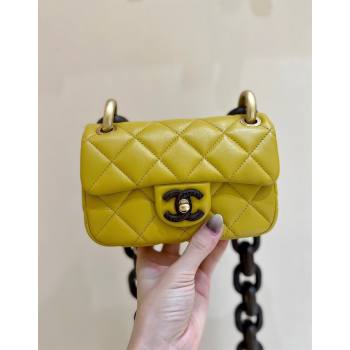 Chanel Lambskin Mini Flap Bag AS4165 Yellow 2024 Top Quality (SHUNY-24091218)