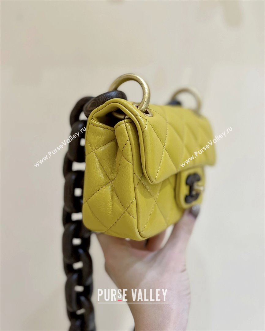 Chanel Lambskin Mini Flap Bag AS4165 Yellow 2024 Top Quality (SHUNY-24091218)