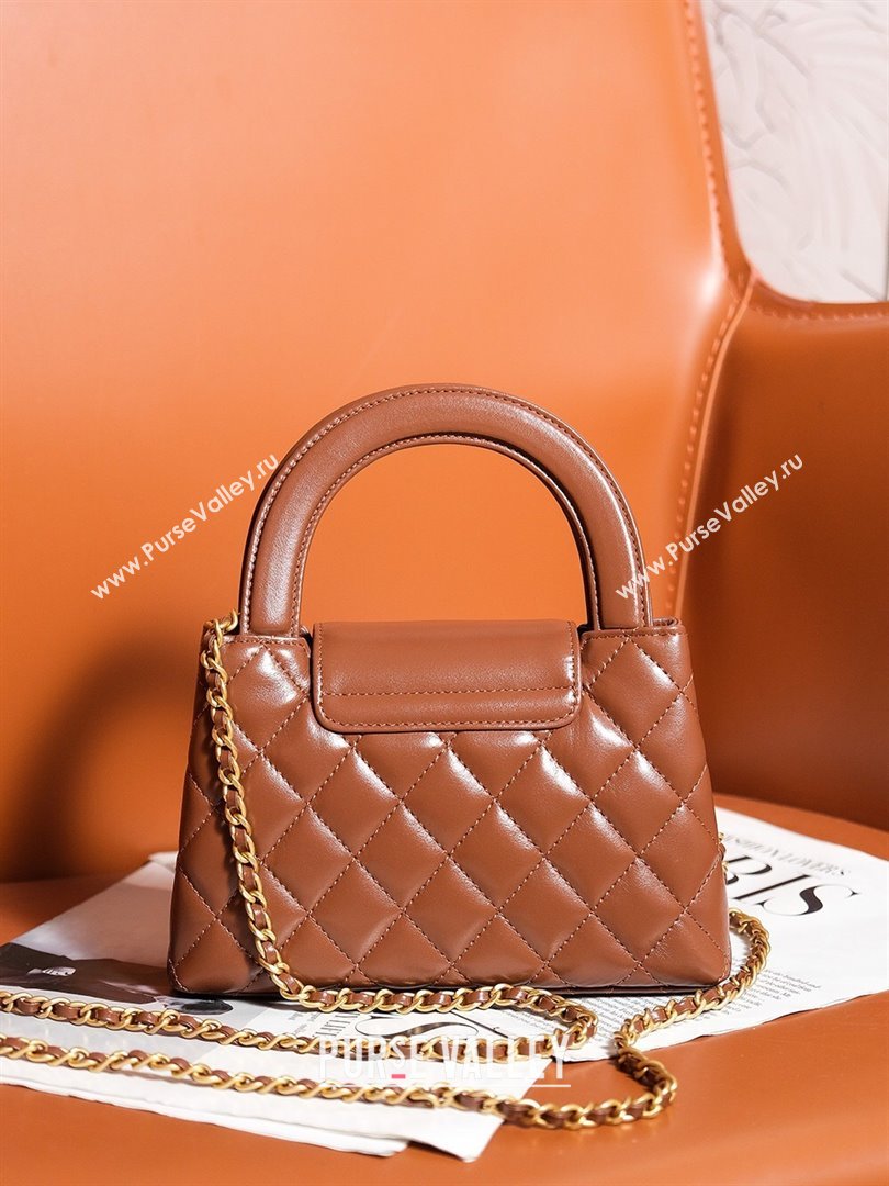 Chanel Mini Shopping Bag in Shiny Calfskin AS4416 Brown 2024 (YEZI-24072510)