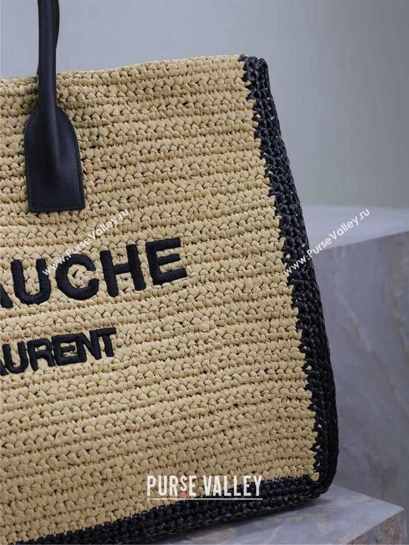 Saint Laurent Rive Gauche Large Tote bag in Raffia Straw Beige 2026 509415 (MHUI-260403063)