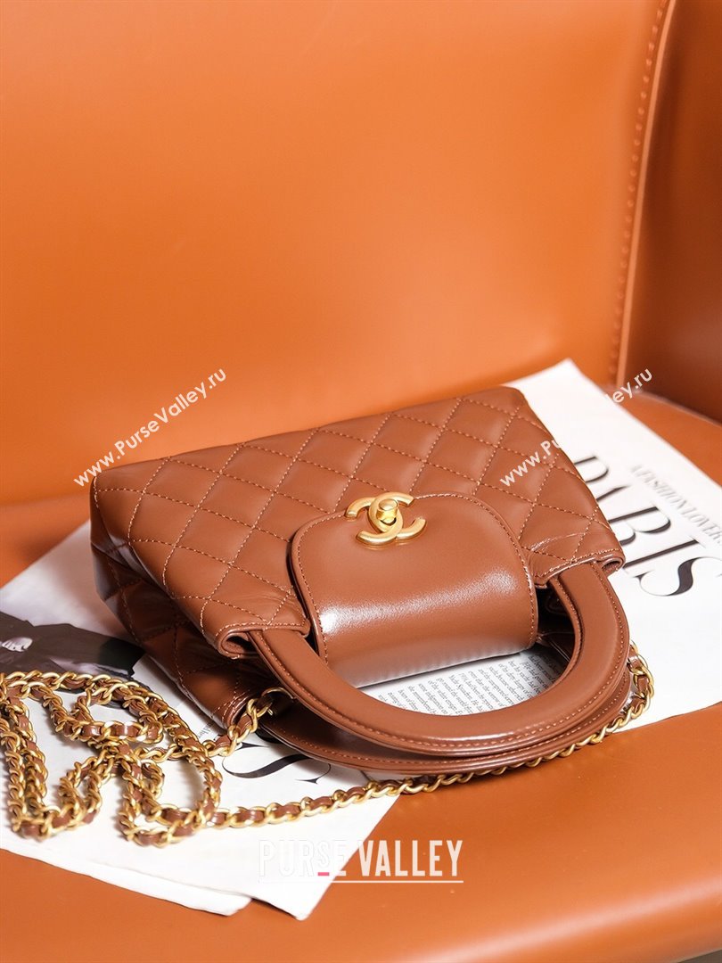 Chanel Mini Shopping Bag in Shiny Calfskin AS4416 Brown 2024 (YEZI-24072510)