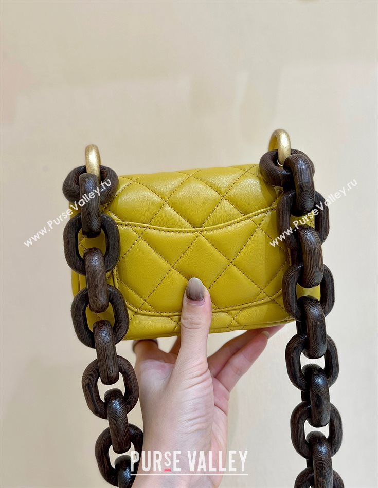 Chanel Lambskin Mini Flap Bag AS4165 Yellow 2024 Top Quality (SHUNY-24091218)