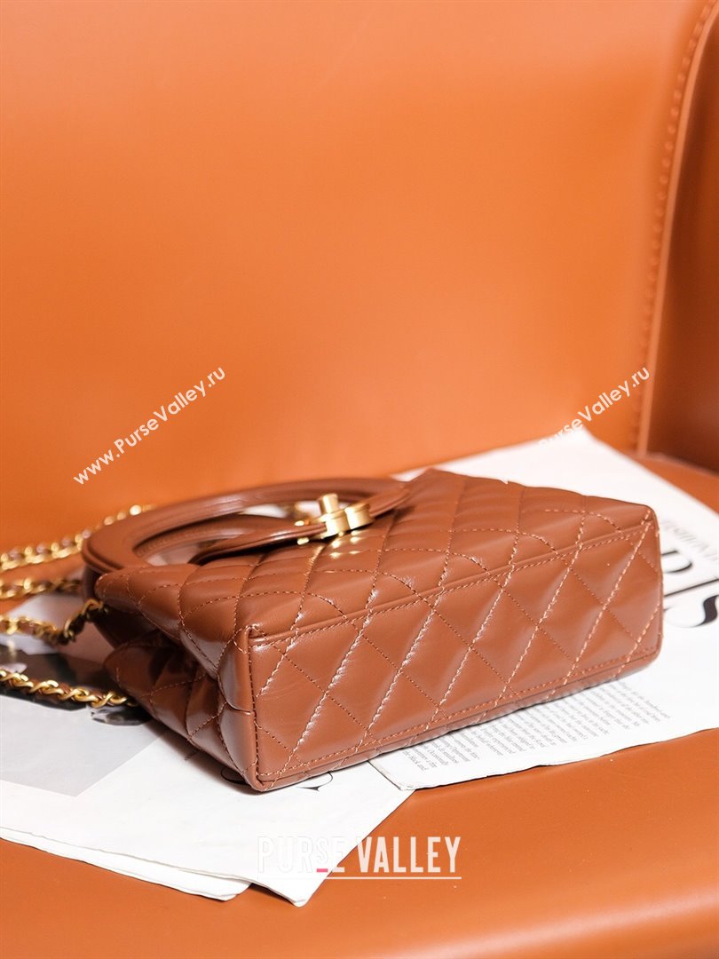 Chanel Mini Shopping Bag in Shiny Calfskin AS4416 Brown 2024 (YEZI-24072510)