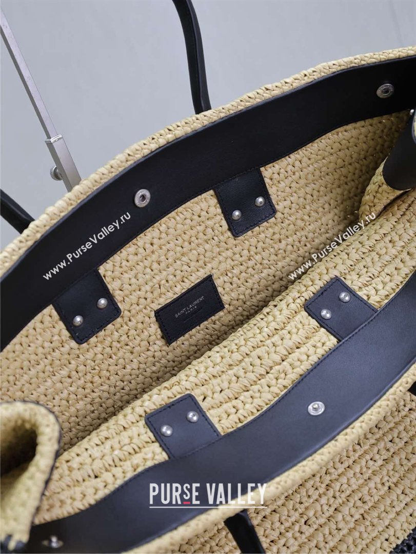 Saint Laurent Rive Gauche Large Tote bag in Raffia Straw Beige 2026 509415 (MHUI-260403063)