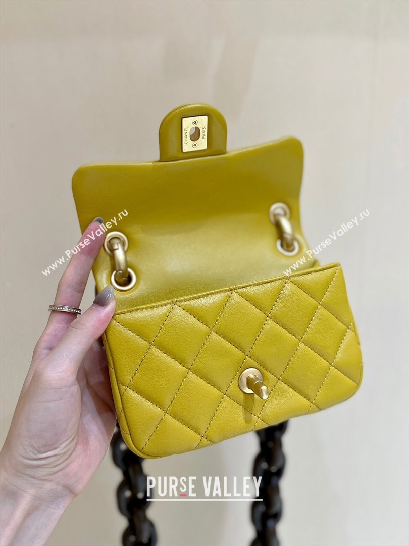 Chanel Lambskin Mini Flap Bag AS4165 Yellow 2024 Top Quality (SHUNY-24091218)