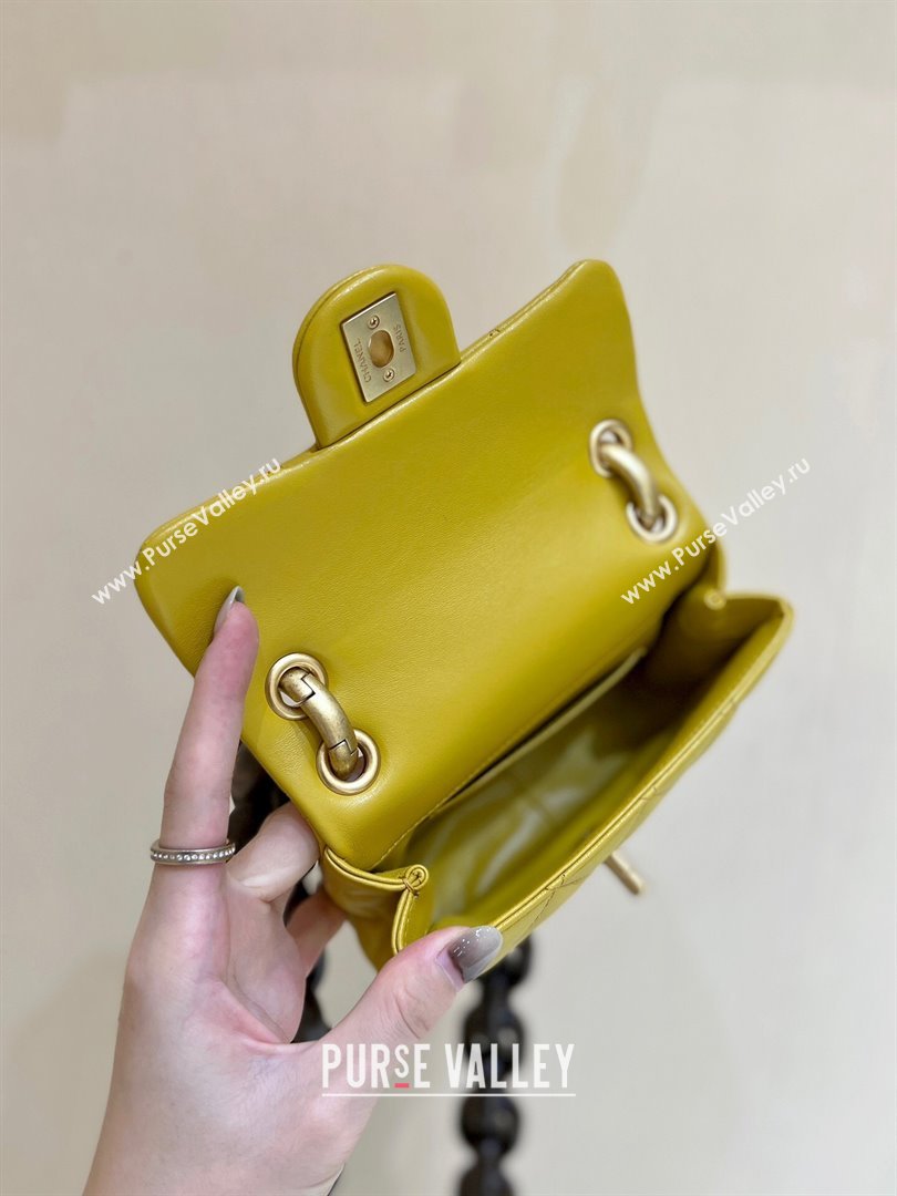 Chanel Lambskin Mini Flap Bag AS4165 Yellow 2024 Top Quality (SHUNY-24091218)