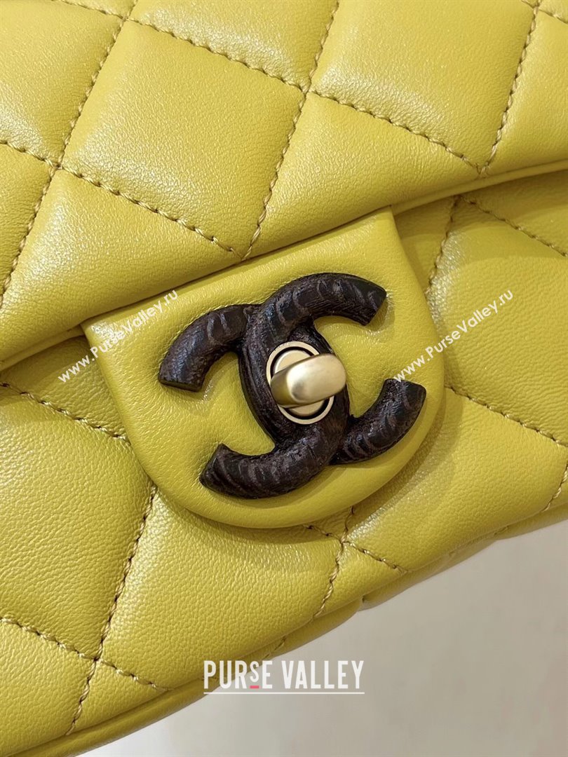 Chanel Lambskin Mini Flap Bag AS4165 Yellow 2024 Top Quality (SHUNY-24091218)