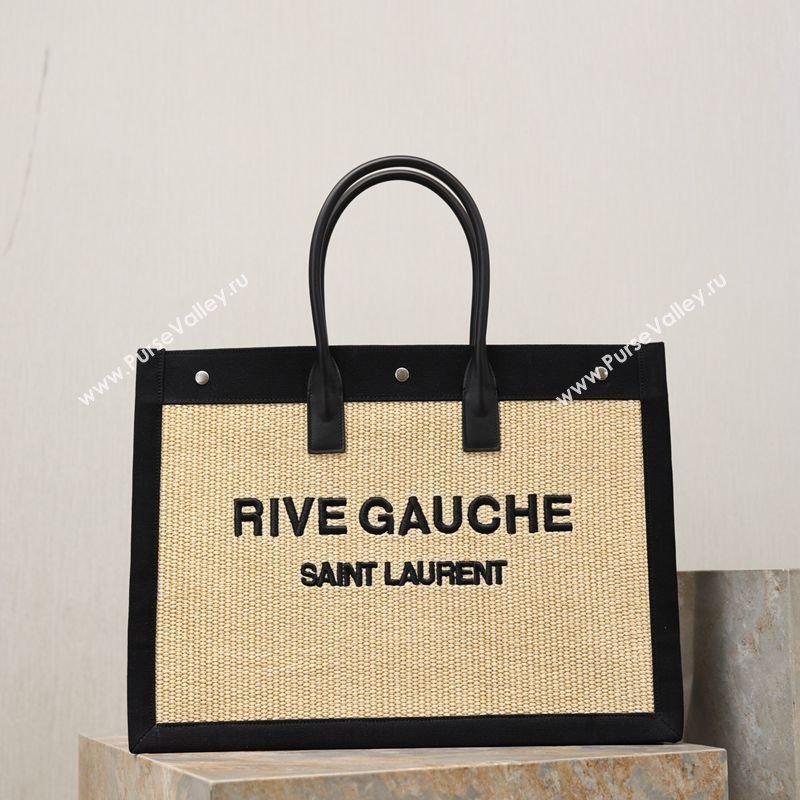 Saint Laurent Rive Gauche Large Tote bag in Woven Beige 2026 509415 (MHUI-260403065)
