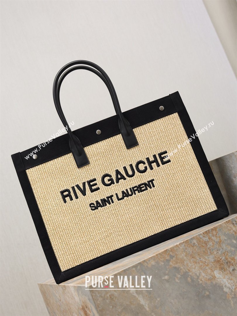 Saint Laurent Rive Gauche Large Tote bag in Woven Beige 2026 509415 (MHUI-260403065)